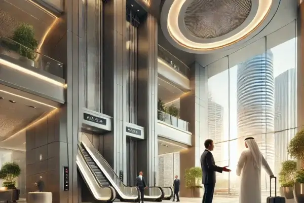 UAE-lobby-with-modern-elevators-and-escalators